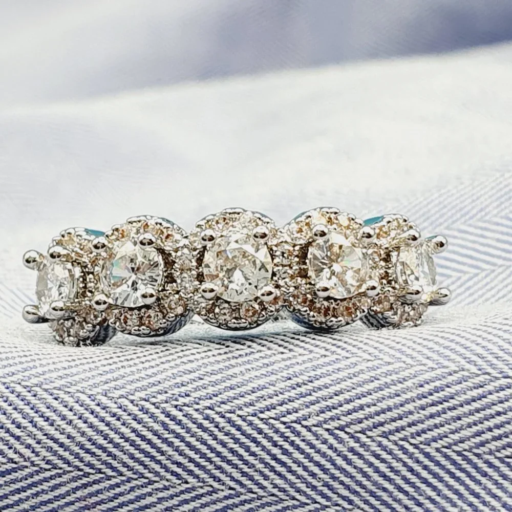 💝 Super Dainty Flower CZ Garland Silver Ring for Women, VIP491